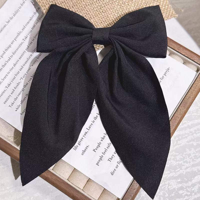 Shein Korean Style Double-Sided Satin Bow Hair Clip