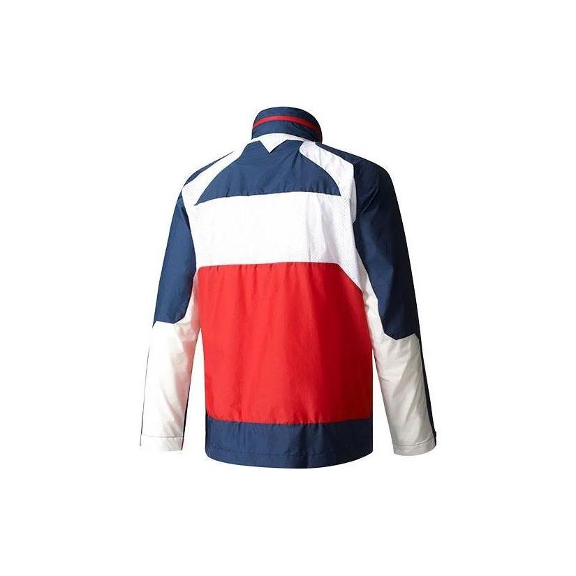 Adidas Originals Color Block Retro Sports Stand Collar Jacket Men Jacket Blue BQ0936