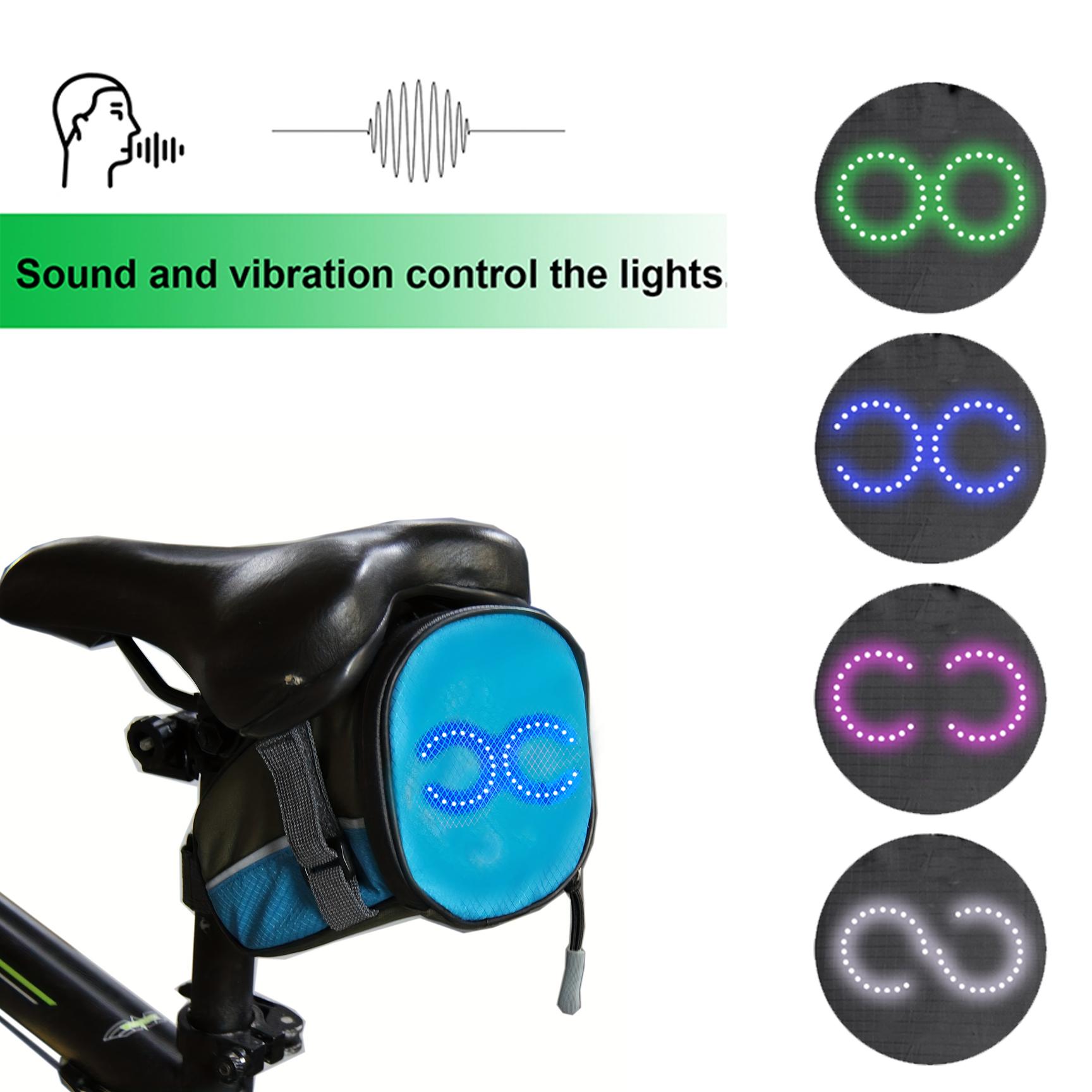 

LED high-visibility safety rear bag for outdoor activities, cycling reflective rear bag синий