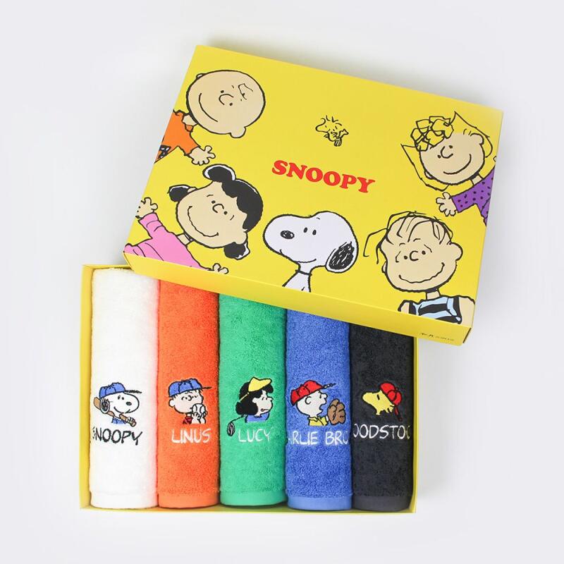 Snoopy Towel 200g Towel Set of 5 [WD1E29D] Evenly (random)
