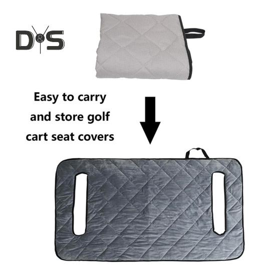 Golf Cart Seat Cover Soft Velvet Surface Golf Cart Seat Towel Blanket with Non-Slip Bottom for Most Club Car Cart Accessory