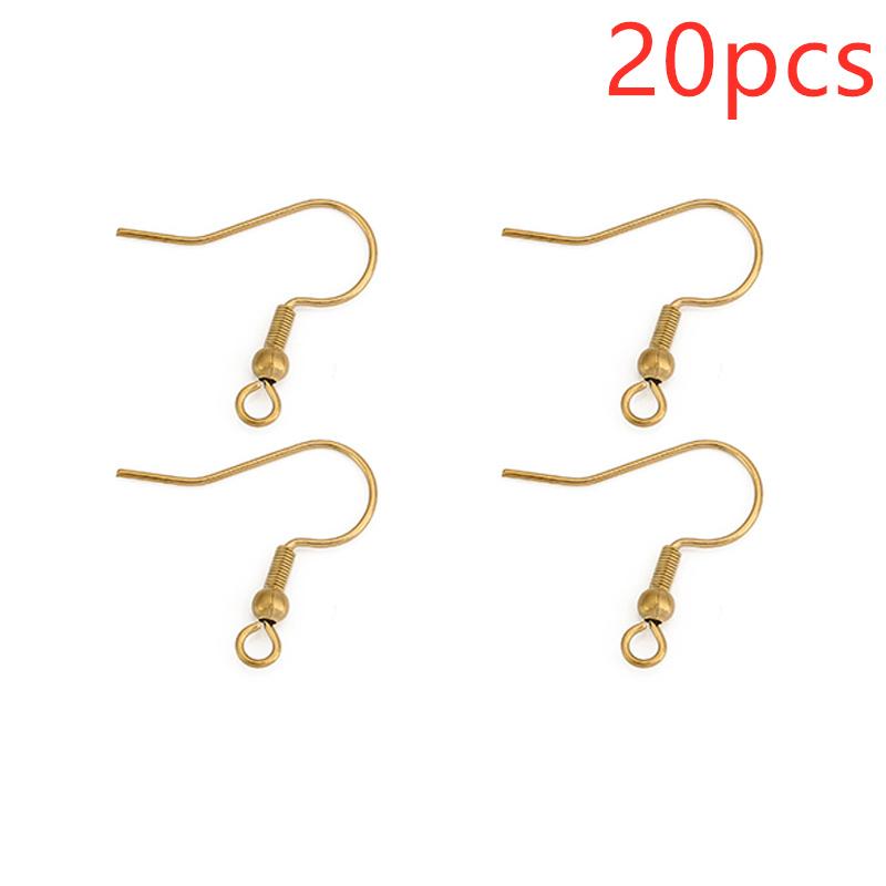 20pcs Never Fade Stainless Steel Earrings Hooks Clasps Bulk PVD Anti Allergy Earring Making Supplies For Diy Jewelry Findings