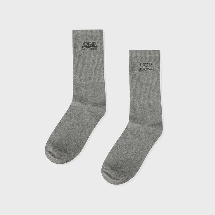 (3-Pack) Square Logo Socks - Black, White, Gray