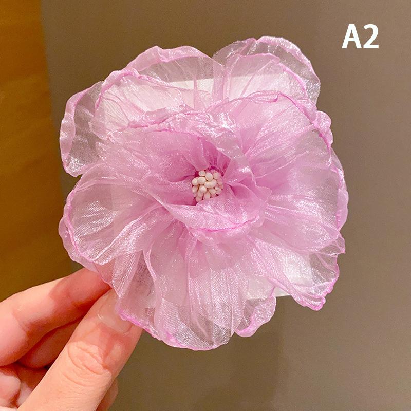 

Дитяча заколка для волосся з квітковою сіткою. Мила та мила затискач у стилі принцеси фіолетовий