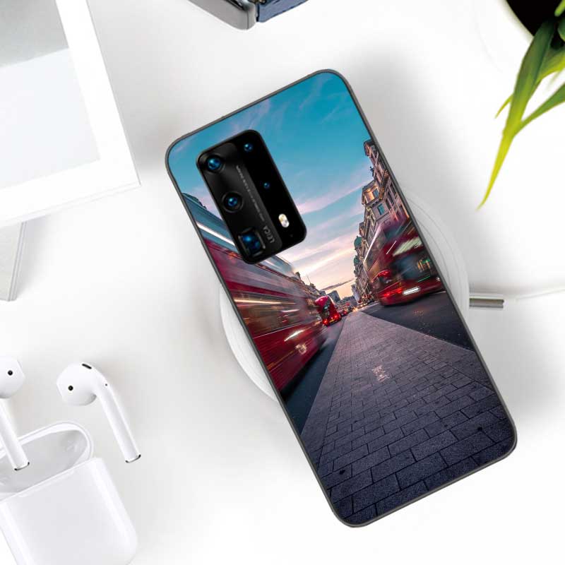 london bus england telephone Soft Clear Phone Case For Huawei P30 Lite P10 P20 P40 P50 Pro Mate 40 Pro 30 20 10 Lite Cover Silic
