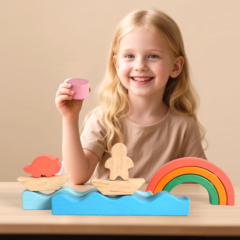 Creative Wooden Building Blocks for Toddlers: Early Educational Imagination Toys