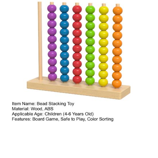 Beads Matching Stacking Toy Preschool Learning Color Recognition Rainbow Rings Game Boys Girls Educational Color Sorting Sequencing Toy