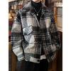 Men's Retro Plaid Wool Coat: Trendy, High-End, Thickened, Warm, Autumn/Winter Casual Jacket