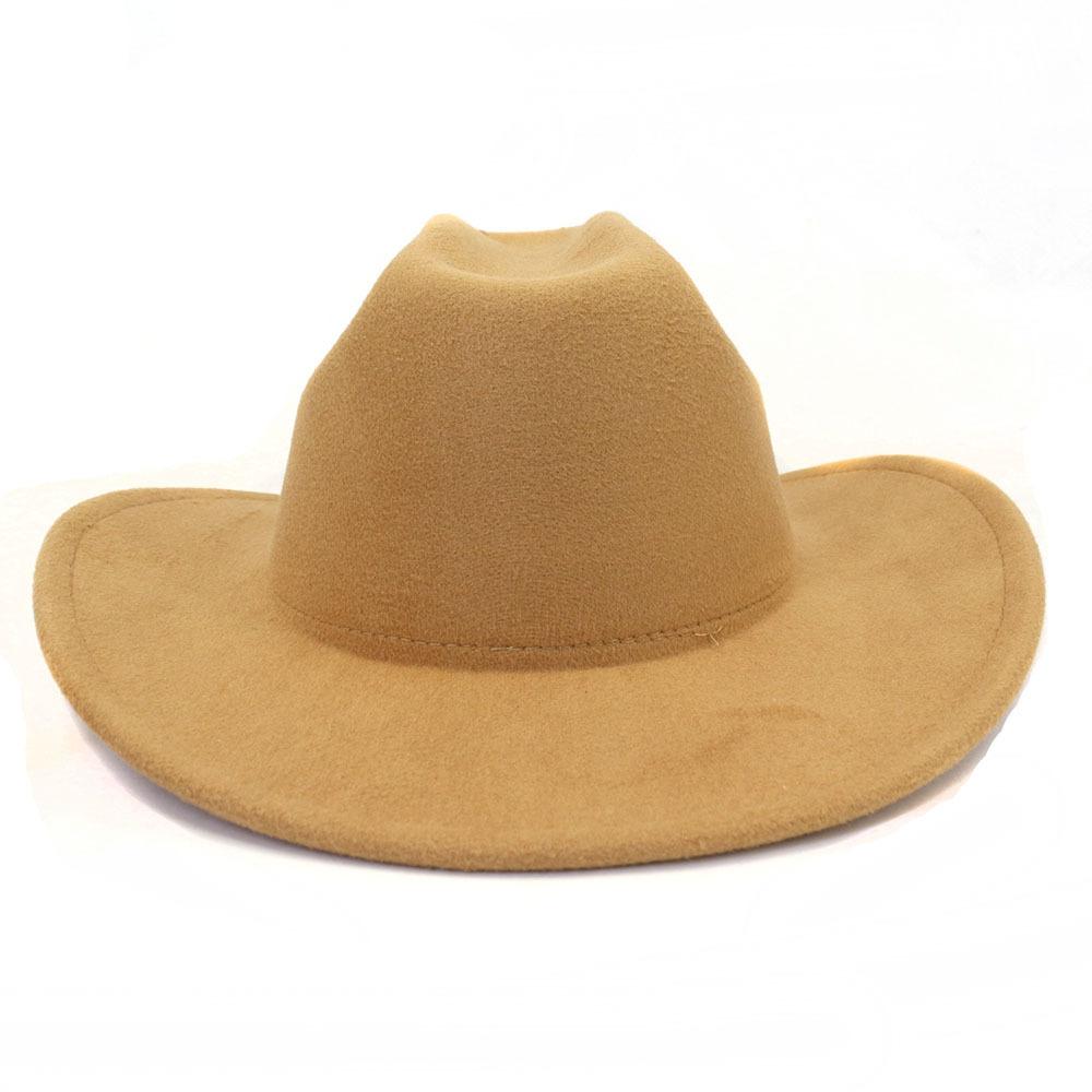 Yeni kadın erkek Yapay Yün Batı kovboy şapkası Kış Sonbahar Beyefendi Caz ​​Cowgirl Şapka Cloche Sombrero Kapaklar