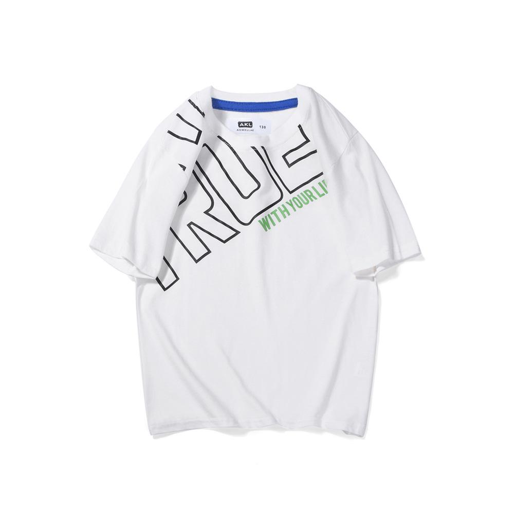 Korean Style Boys' Loose Fit Trendy T-Shirt - Summer Short Sleeve for Kids