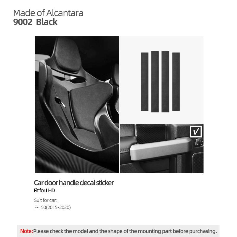 Betterhumz For Ford F-150 SVT Raptor 2015- Made of Alcantara Car Door Inner Handle Trim Sticker Tuning Decor 4PC Accessories