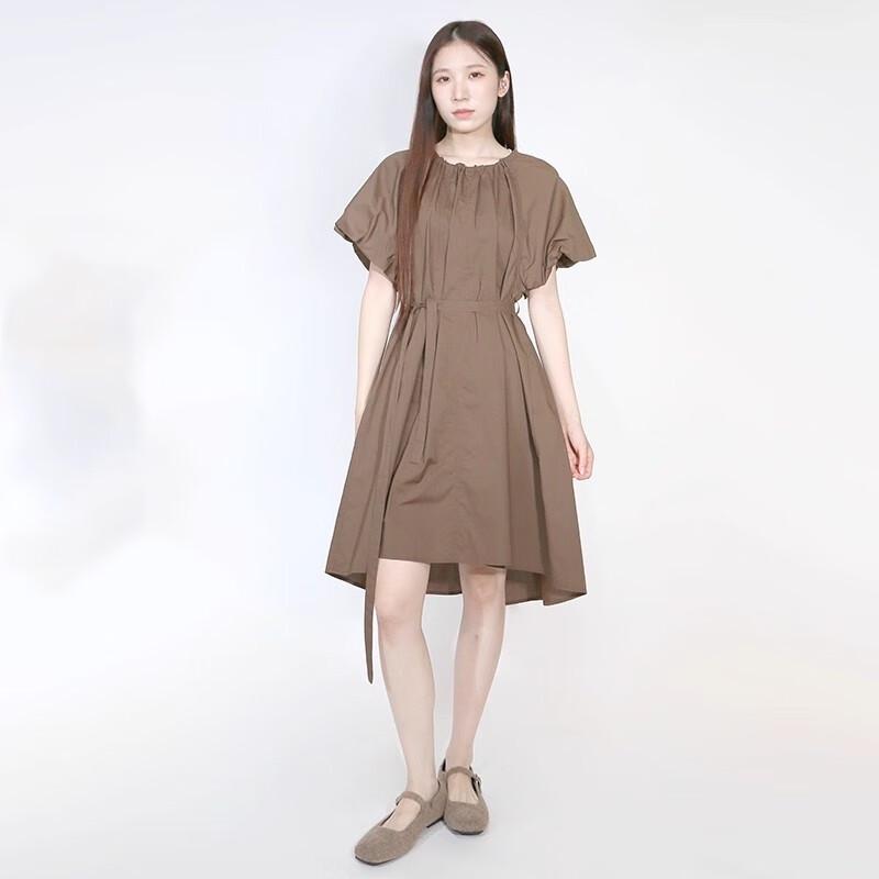 

Sweet Basil Women s Short Sleeve Tied A-Line Dress M