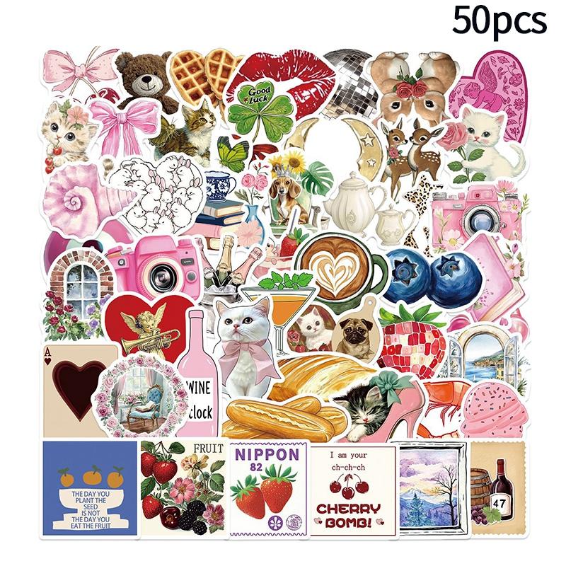 Cute Cat Memes Sticker DIY Scrapbook Stickers Cartoon Sticker for Skateboard Luggage Laptop School Stationery Kawaii Sticker