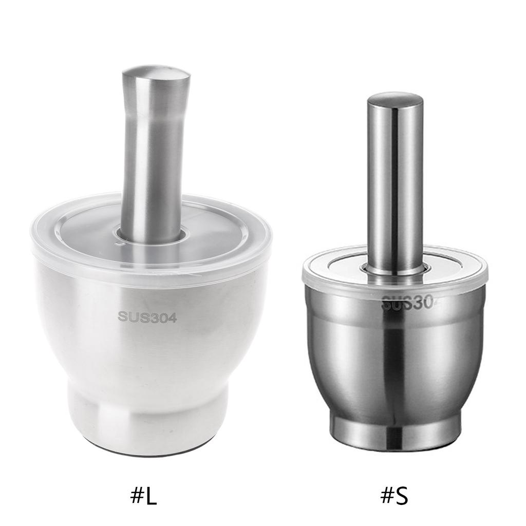 Efficient Mortar and Pestle Set Food Grinder Pills Crusher Spices Grinder 304Stainless Steel Material for Kitchen