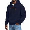 Men's Half Zip Hooded Sweatshirt for Fall and Winter, Casual Athletic Pullover Top