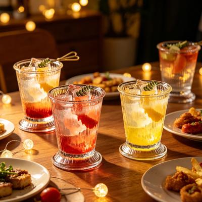 Hand-Rolled Rim Julep Glass with Thickened Wall 310ml Cocktail Cup for Mojito Whiskey Juice & Beer Classic Tumbler for Home Bar