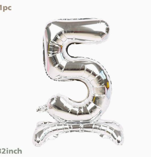 32 Inch Standing Number Balloon Foil Balloon Inflatable Party Decoration Balloon for Birthday Anniversary Event Celebration