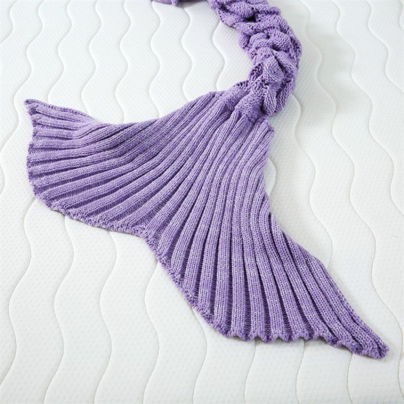 Summer Breathable Knitted Nap Blanket Soft and Comfortable Mermaid Blanket Sofa Blanket Family, Ladies, Children, Camping, Photography, Sleeping Bag