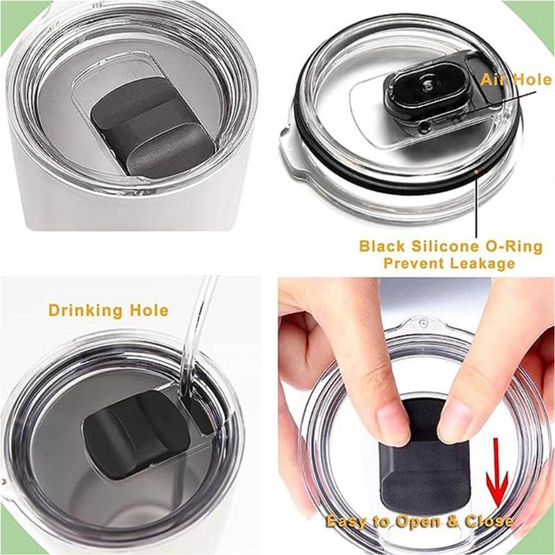Durable Lid Cup Replacement Part Mug Replacement Lid Leakproof Cup Cover Plastic Material Suitable for 20OZ/30OZ Cups