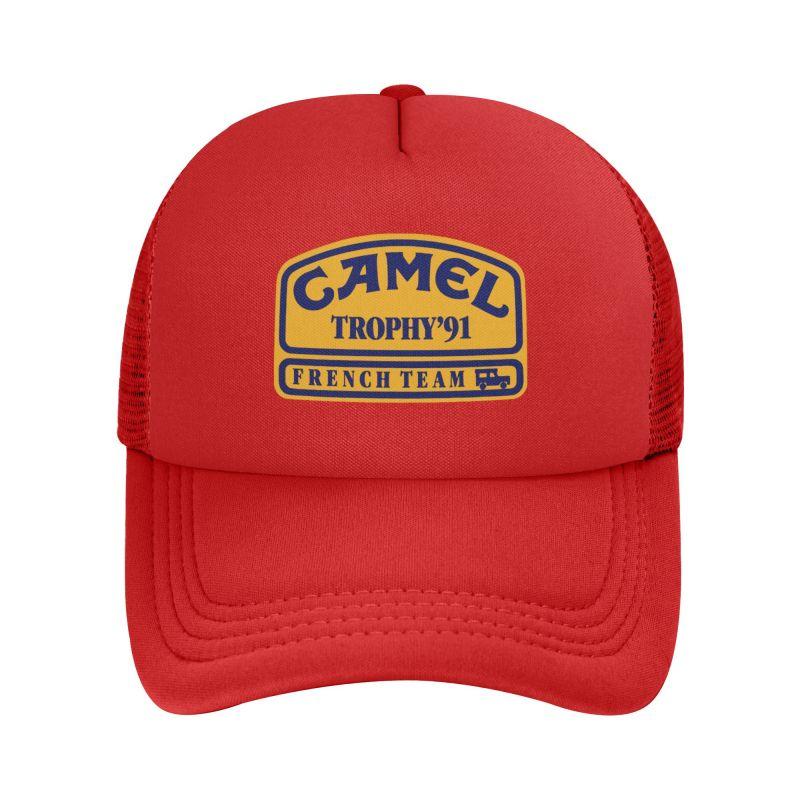 Camel Trophy 91 Print Mesh Baseball Cap Men Women Summer Sun Caps Street Hip Hop Hat Outdoor Sunshade Hat Daily Adjustable красный