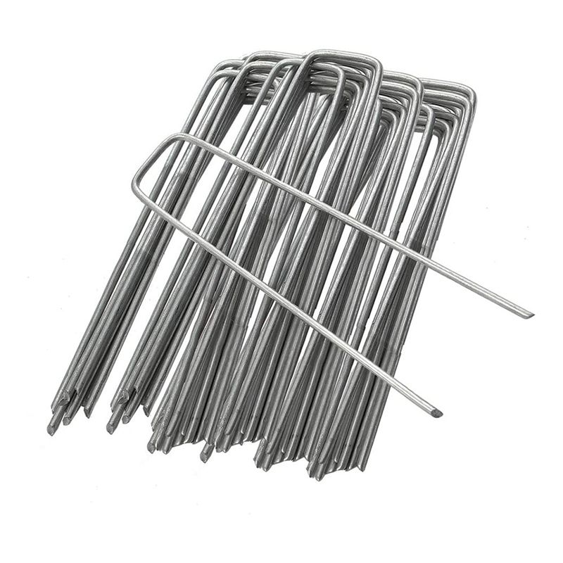 BHBL Garden Pegs Stakes Securing Lawn U Shaped Nail Pins SpaceFor Weed Control Membrane/Fabric/Artificial Grass