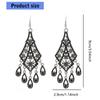Vintage Hollow Out Droplet Flower Tassels Earrings Zinc Alloy Lightweight Dangle Jewelry for Women