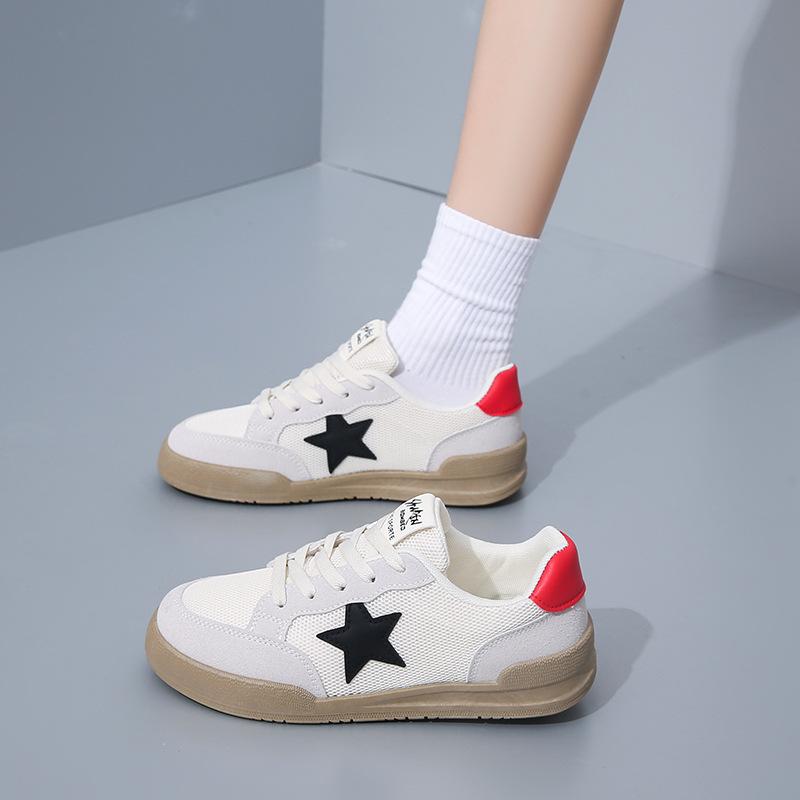 Women's Casual Platform Sneakers Breathable Mesh PU Leather Walking Shoes Lightweight Running Shoes Summer Non-Slip Athletic Tennis Sneakers for Women