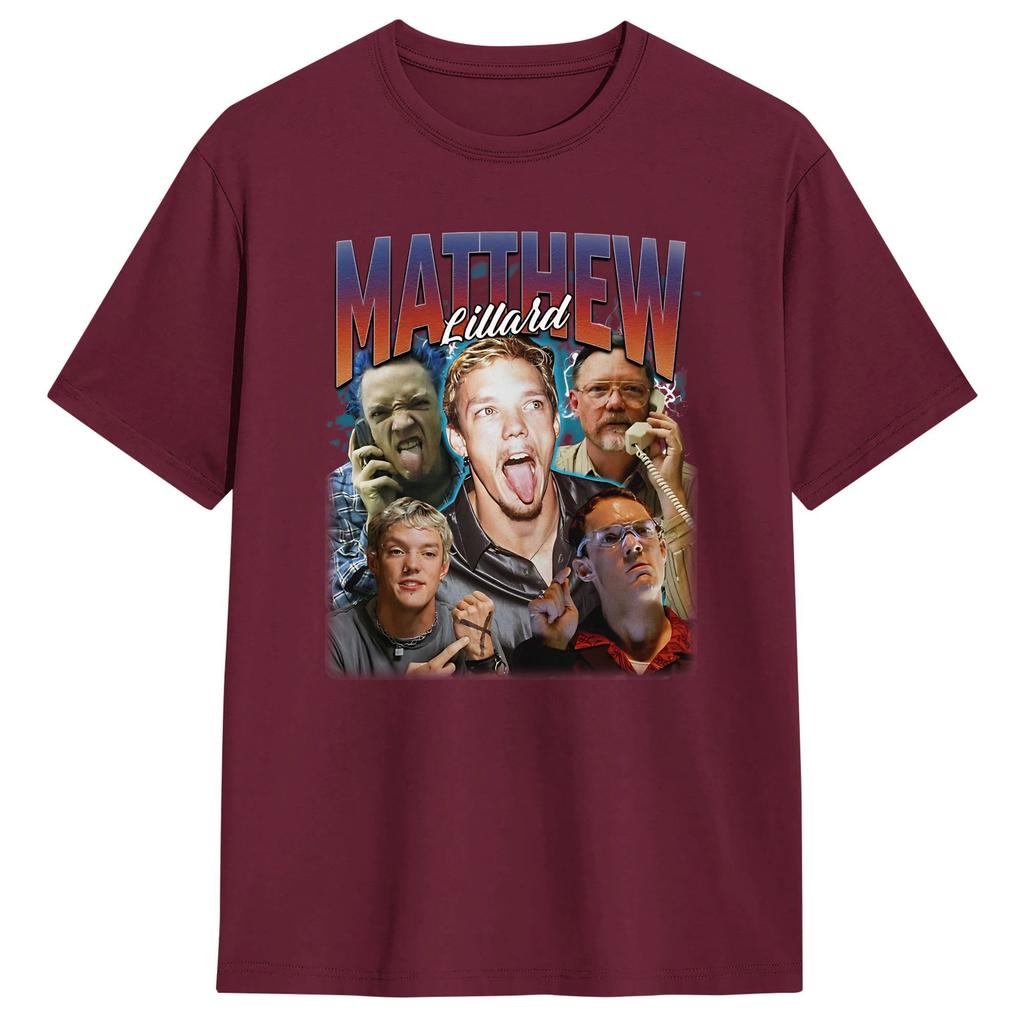 Oversize T-shirt Letni Matthew Lillard Koszulki Rekreacyjne Bawełniany T-shirt dla Unisex YK Zabawny Top z Krótkim Rękawem Koszulki