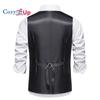 Herringbone Mens Up Cozy Western Suit Vest Tweed Wool Blend Slim Fit Waistcoat