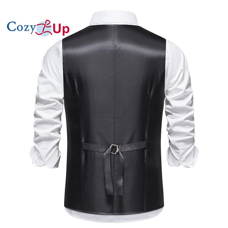 Herringbone Mens Up Cozy Western Suit Vest Tweed Wool Blend Slim Fit Waistcoat