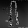 Antiqued Boho Feather Blue Glass Pendant Necklace for Women Men 316L Stainless Steel Chain Silver Color Hip Hop Amulet Jewelry