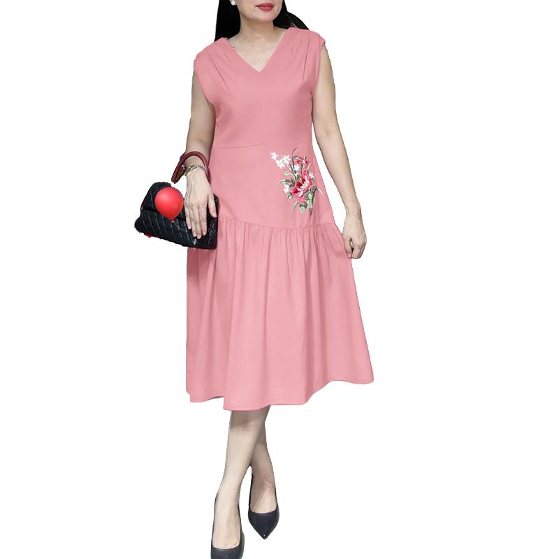 

ZANZEA Женское летнее повседневное платье с цветочной вышивкой и коротким рукавом 4XL