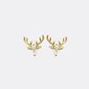 CAOSHI Exquisite Antlers Shape Stud Earrings for Women Elegant Accessories Daily Wearable Stud Earrings Gorgeous Christmas Gifts