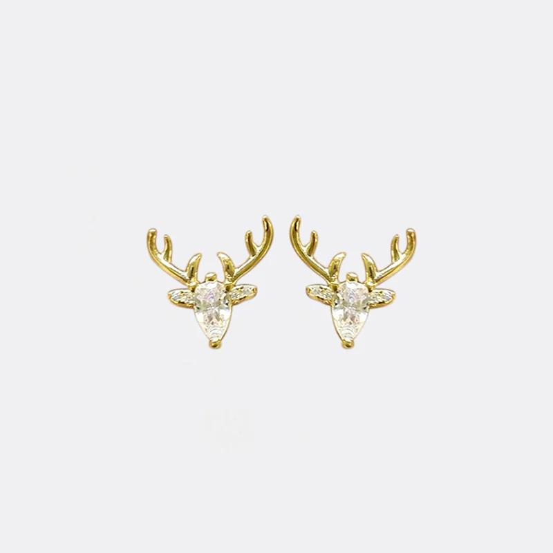 CAOSHI Exquisite Antlers Shape Stud Earrings for Women Elegant Accessories Daily Wearable Stud Earrings Gorgeous Christmas Gifts