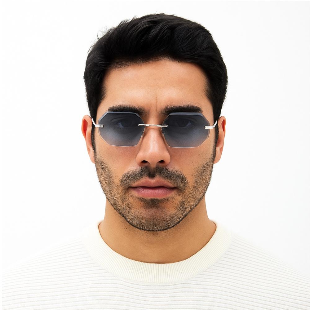 Vision Care Frameless Sunglasses Lightweight Men UV400 Eyewear Trendy Sun Glasses  Travel