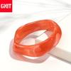 Nordic Style Gradient Resin Twist Bracelet - Wide, Stackable Acrylic Accessory