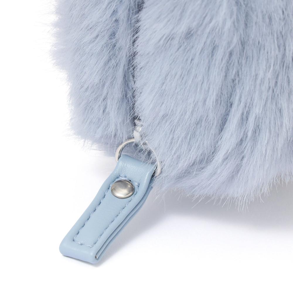 Franc Franc Eco Fur Pouch Xs Light Blue