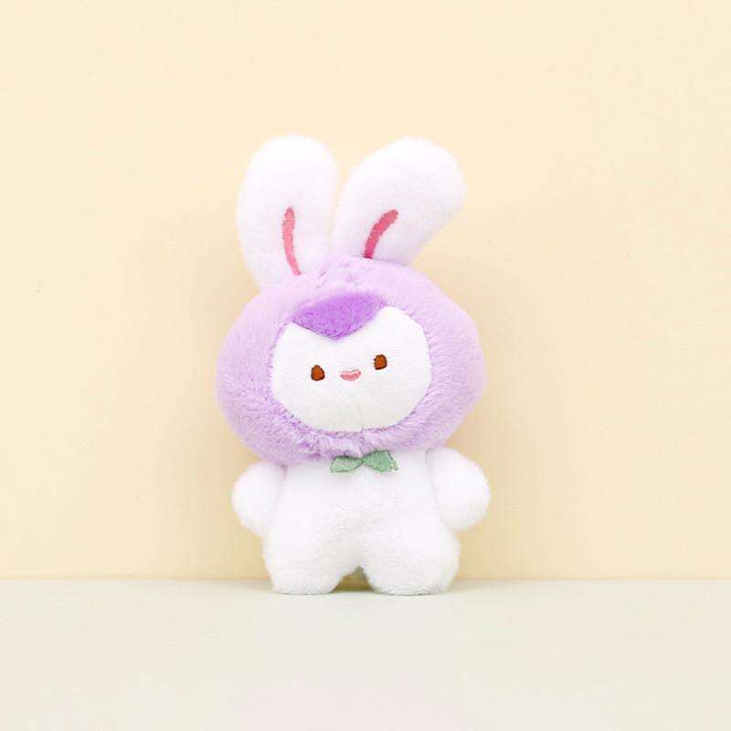 Adorable Cartoon Bunny Plush Keychain Colorful Stuffed Rabbit Bag Charm Gift
