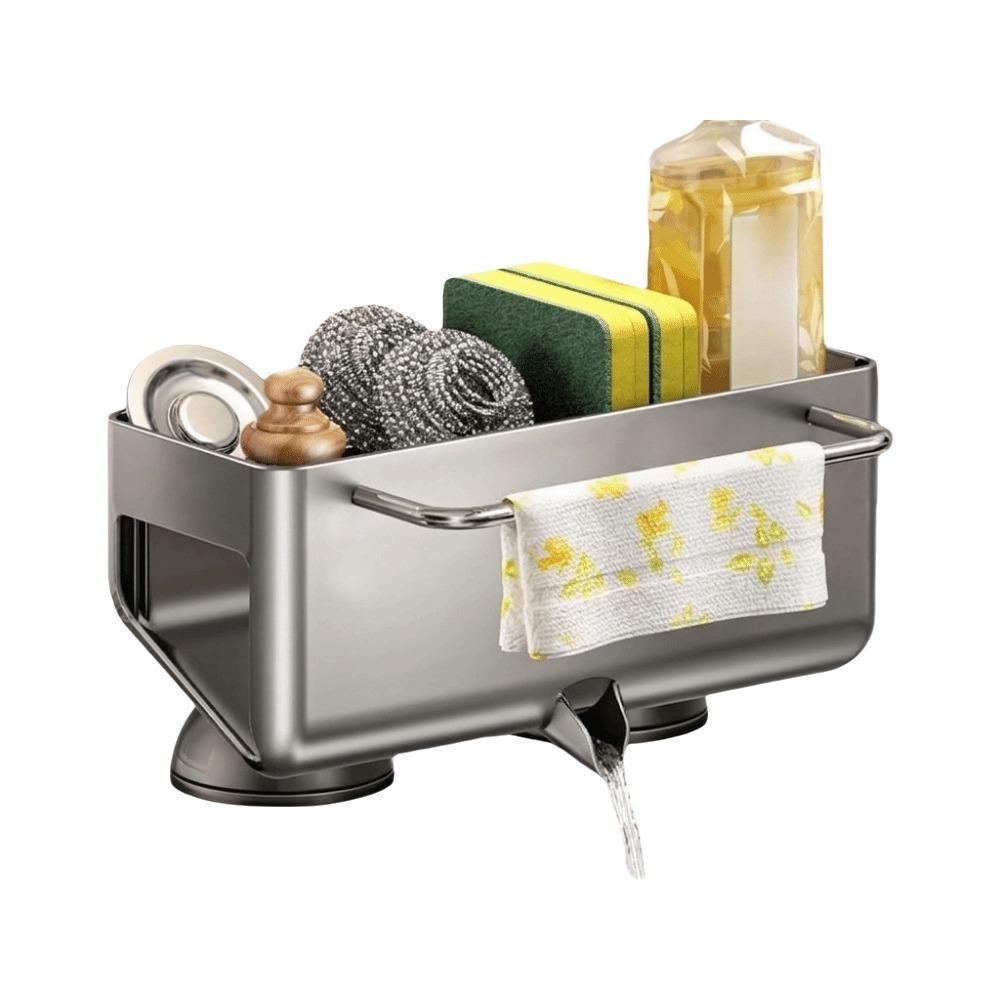 Punch Free Suction Cup Sink Drain Rack Wall Mounted Dishcloth Drying Rack for Kitchen
