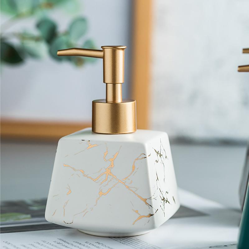 ABBY-260Ml Bathroom Luxury Marble Soap Dispenser Shower Gel Shampoo Water Bottle Square Lotion Press Bottle чёрный