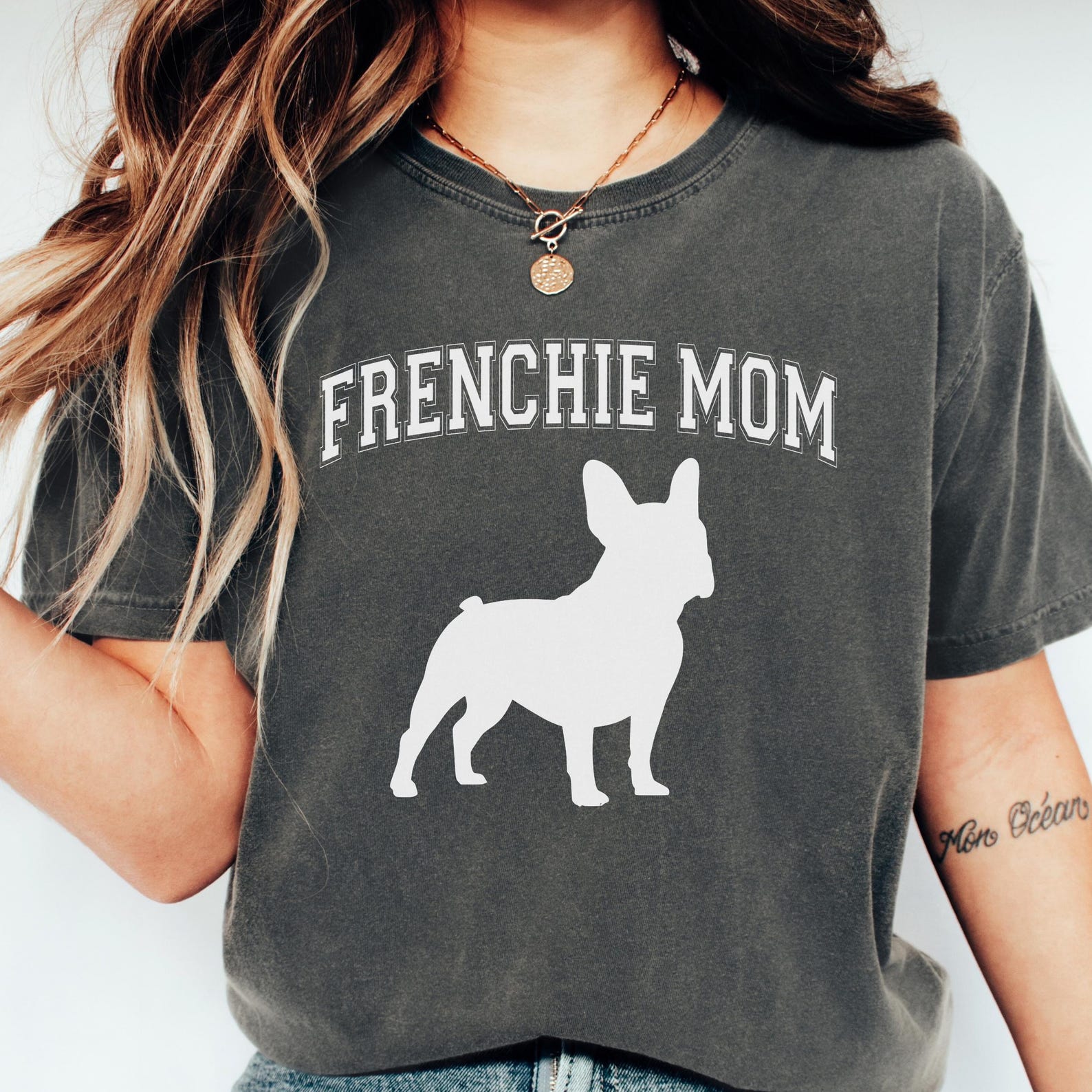Comfort Colors French Bulldog Mom T-Shirt: Frenchie Dog Tee S