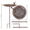 Decorative Frostproof Metal Bird Bath Feeder With Vintage Iron Detailing Winter Resistant For Outdoor Use Standing Basin
