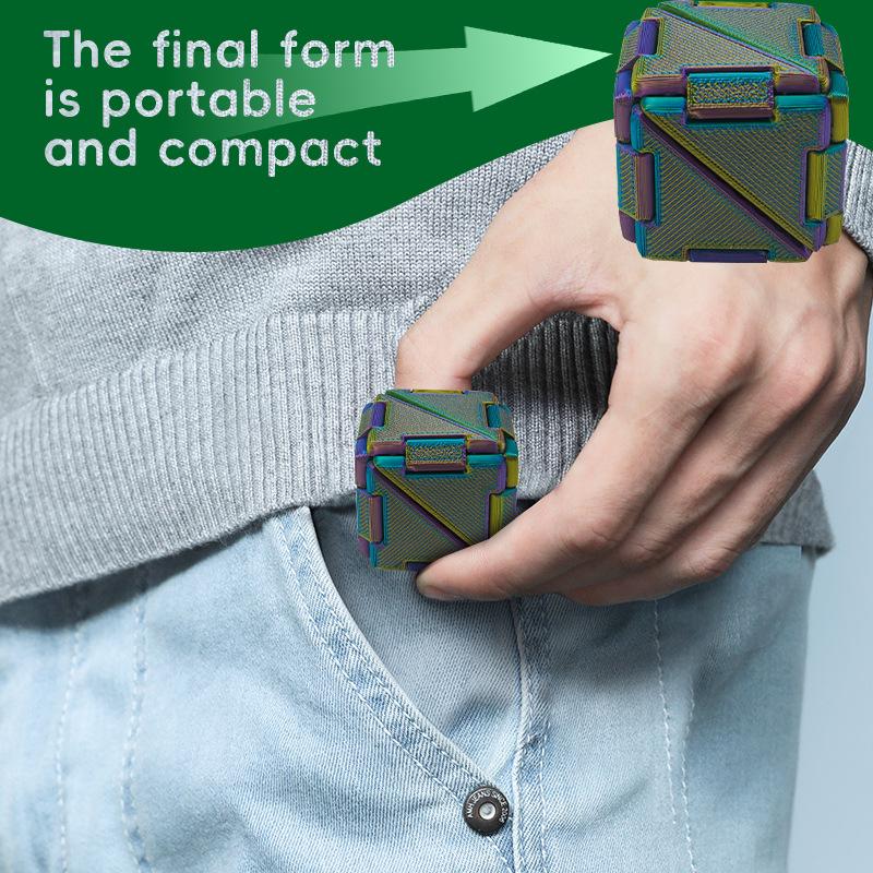 Verformbarer Origami-Würfel Taschenwürfel Modell Dekoration Kindergeburtstagsgeschenk Schreibtischverzierung Sammlerstück Fingertraining Spielzeug