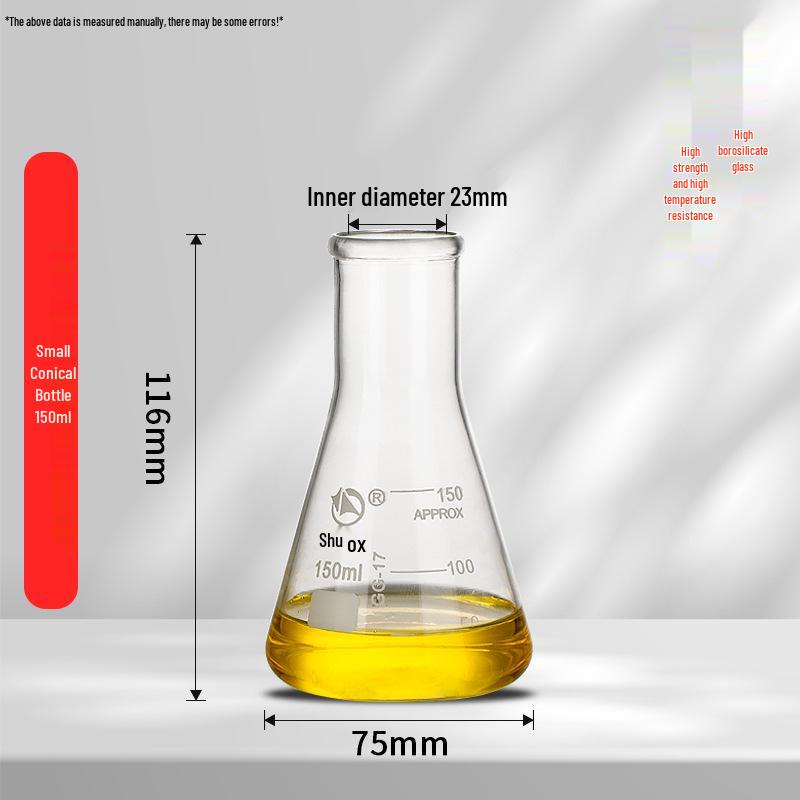 Pomex Shuniu Glass Erlenmeyer Flask: Conical, Straight/Wide/Flared Mouth, 100ml/250ml/500ml/1L Sizes.