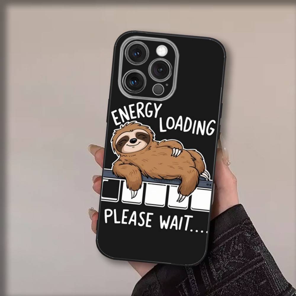 

Cartoon Turtle Sloth Phone Case For iPhone16,15,14,13,12,11,Pro,Max,Plus,X,XS,SE4,E,Mini,Soft Black Case iPhone16promax