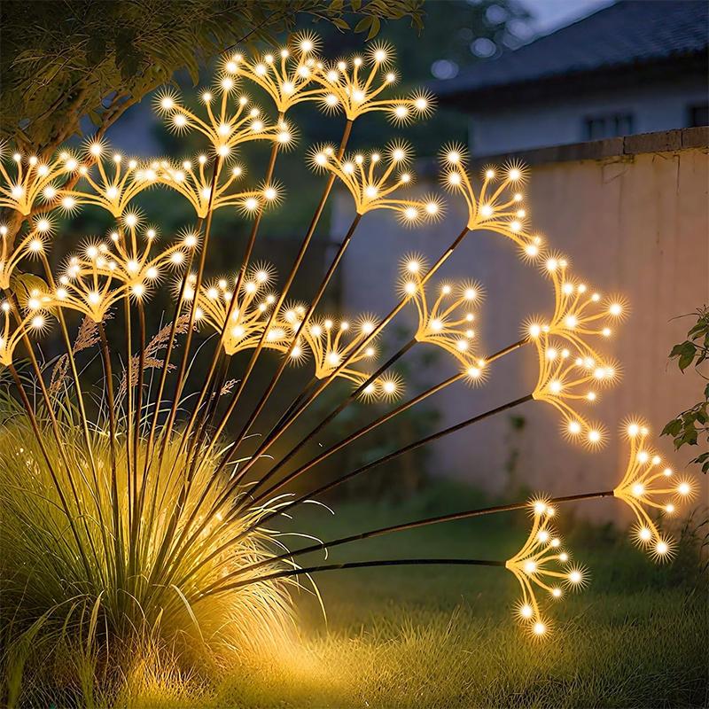 Solar Garden Light Swaying Starburst Lights Waterproof Outdoor LED Lamp Yard Patio Pathway Decor Warm White Landscape Lighting
