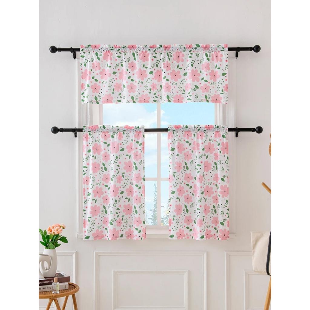 140 * 46CM (1 PCS) 68 * 60CM 60 * 91CM (2pcs) Série de flores pequenas cortinas de cozinha adequadas para cozinhas