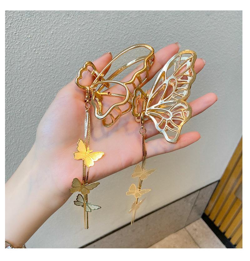 New Hollow Butterfly Hairpin Pearl Tassel Hairpin Women's Girls Retro Metal Gold Hairpin Jewelry Accessories