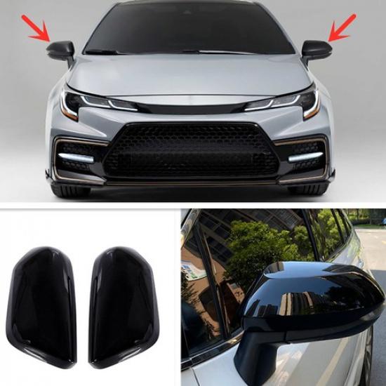 2PCS Black Side Rearview Mirror Cover Trim Fits Corolla -