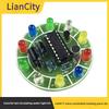 (Reservedele)CD4017 Stemmestyret Roterende Farverigt LED Cirkulerende Lys Kit DIY Mikrofon Lyd Elektronisk Styring